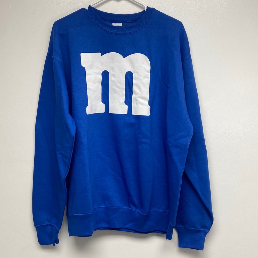 White Letter M  Unisex Sweatshirt Size Large